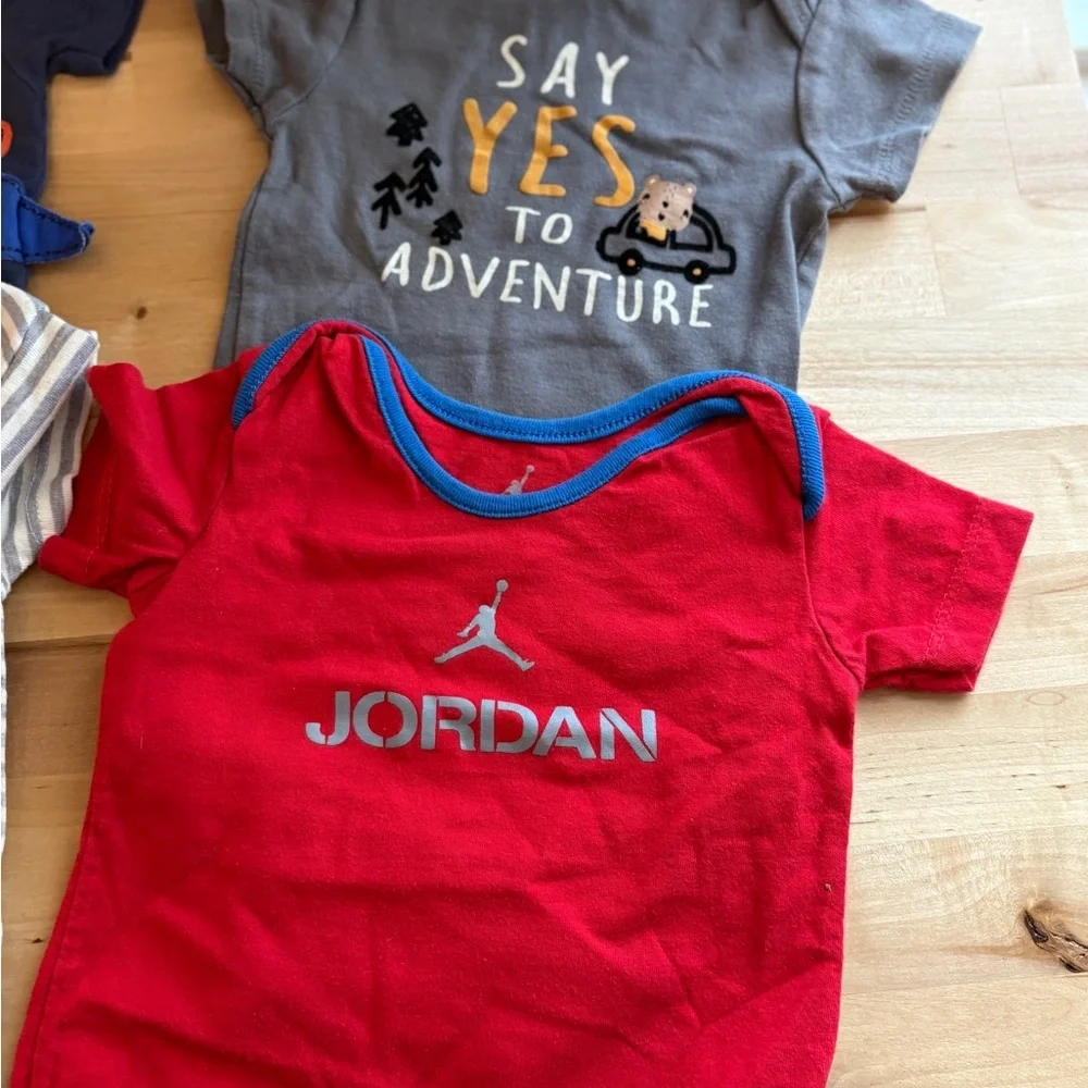 The Children's Place Baby Onesie Lot - Black, Navy, Gray, Red, Striped